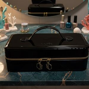 Apres Gel-X Nail Professional Case (Only) - Glossy Black Patent - Gold Hardware